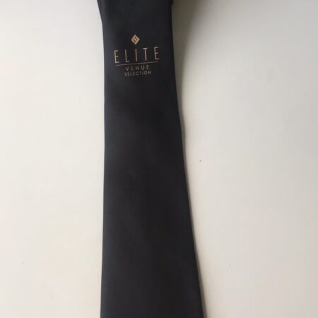 Elite Black Tie with Gold Logo