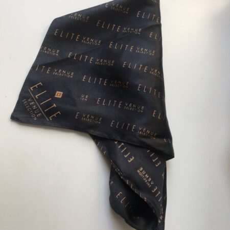 Elite Black Scarf with Gold Logo