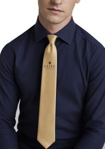Elite Gold Tie with Black Logo