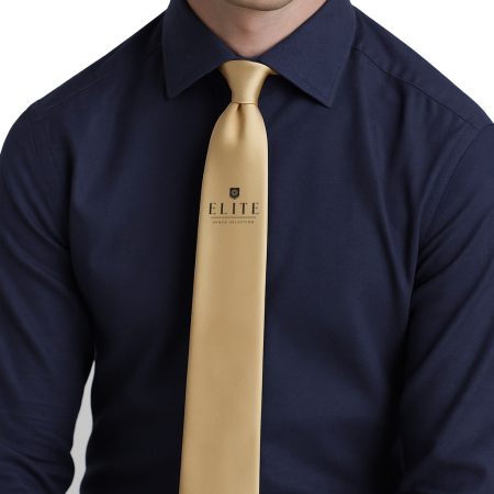 Elite Gold Tie with Black Logo
