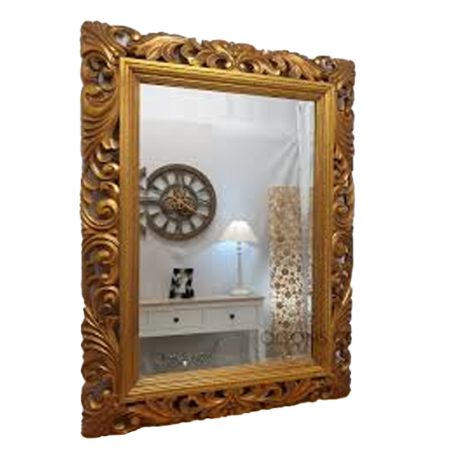 Gold Bevelled Mirror - 90 x 60cm
